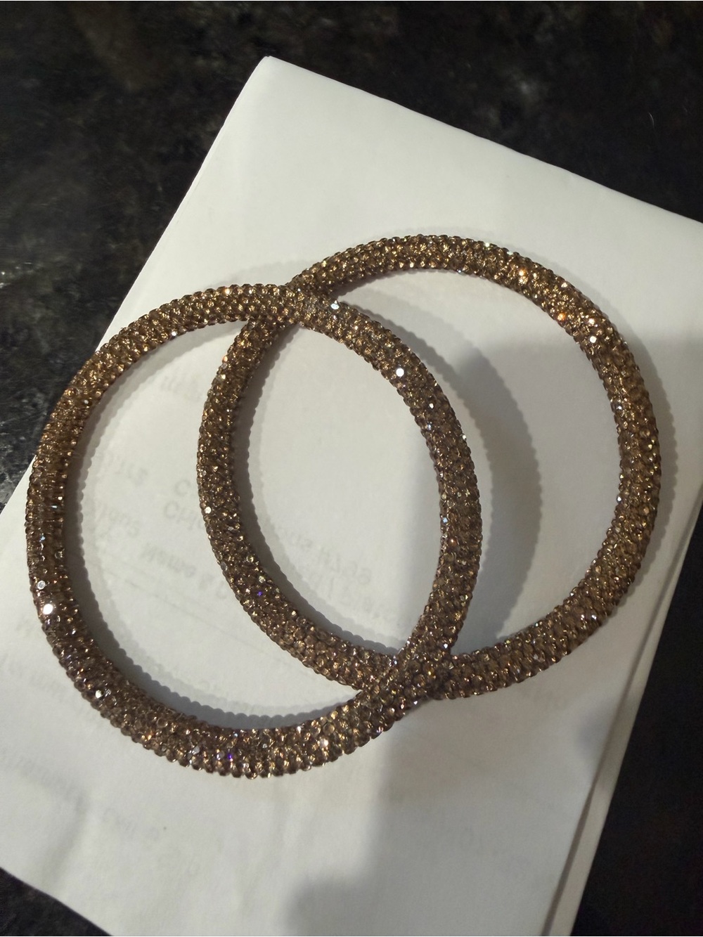 Women's Brown Crystal Pavé Bangle Bracelet Set by Jacqueline Kent